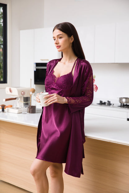 Flourish Gown Set 4914 - Wine
